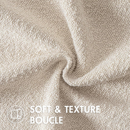 18X18 Inch Decorative Pillow Covers for Couch Bed Set of 2 Textured Boucle Neutral Throw Pillows Natural Beige Accent Solid Cushion Pillowcase Cozy Soft Sofa Livingroom Home Decor