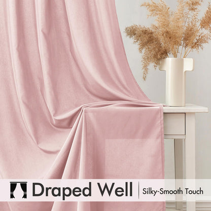 Baby Pink Privacy Sheer Curtains That Let Light in 84 Inches Long Non-See-Through Semi Sheer Curtain Light Filtering Window Curtains Drapes for Living Room Bedroom 2 Panels Set