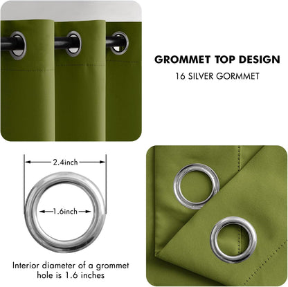 Room Divider Curtain Vertical Blinds Room Darkening Solid Wide Window Drapes Grommet Top Closet Door Curtains for Bedroom/Living Room/Patio Sliding Glass Door 1 PC 100 X 84 Inch Olive Green