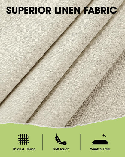 Rectangle Linen Tablecloth Waterproof & Stain Resistant, Wrinkle-Free Table Cloth Adds Elegance and Protection, Ideal for Dining, Party, Wedding and Outdoor, 52 X 70 Inch, Cream, Ivory
