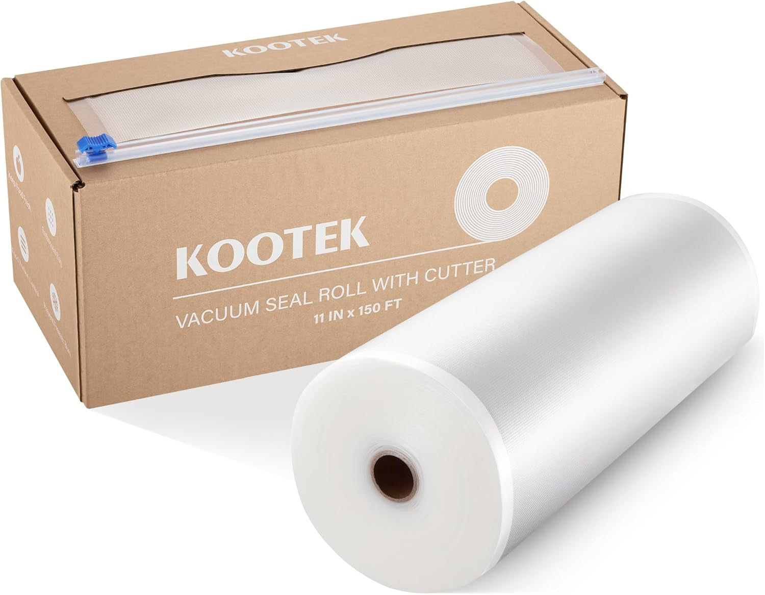 11" X 150' Vacuum Sealer Bags Roll for Food with Cutter Dispenser, Commercial Grade Vacuum Seal Bags, BPA Free, Customized Size Food Bags for Storage, Meal Prep and Sous Vide