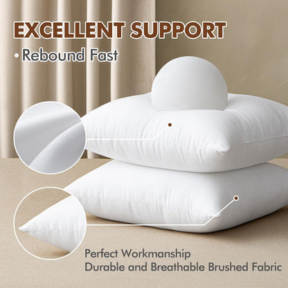 20X20 Inch Throw Pillow Insert Premium Throw Pillow Polyester Microfiber Stuffer Pillow for Sofa Bed Couch