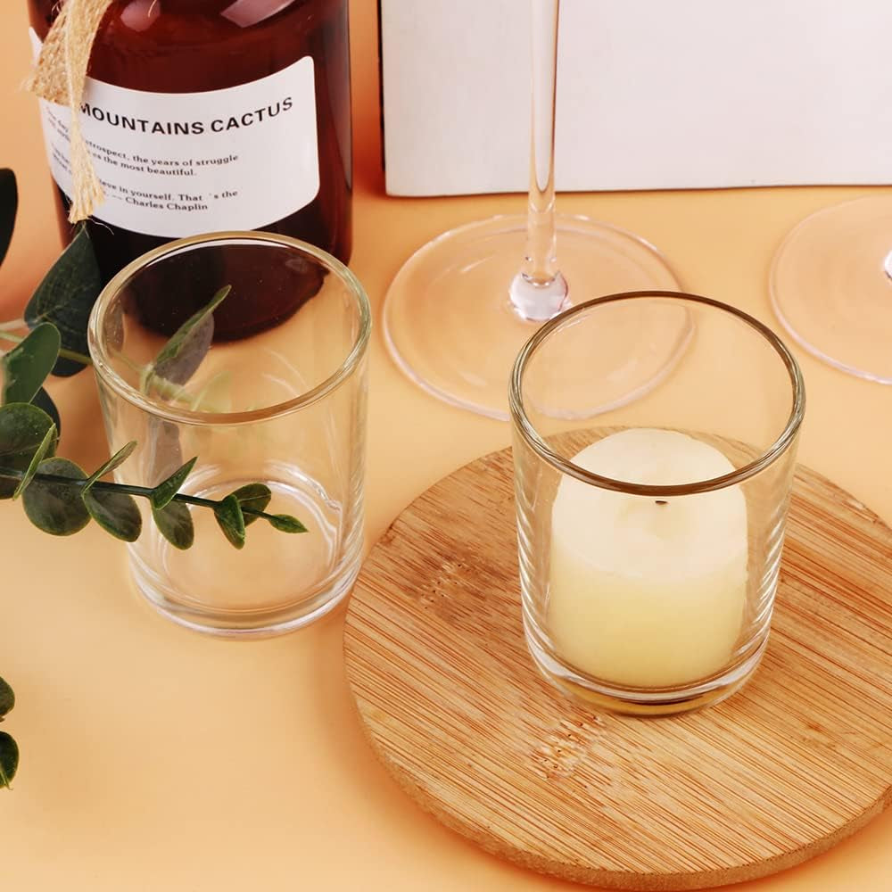 Clear Mercury Glass Tea Light Holders Set of 36 - Elegant Votive Candle Holders for Weddings, Showers and Home Decor - Perfect for Table Centerpieces and Parties (Glass, Clear)