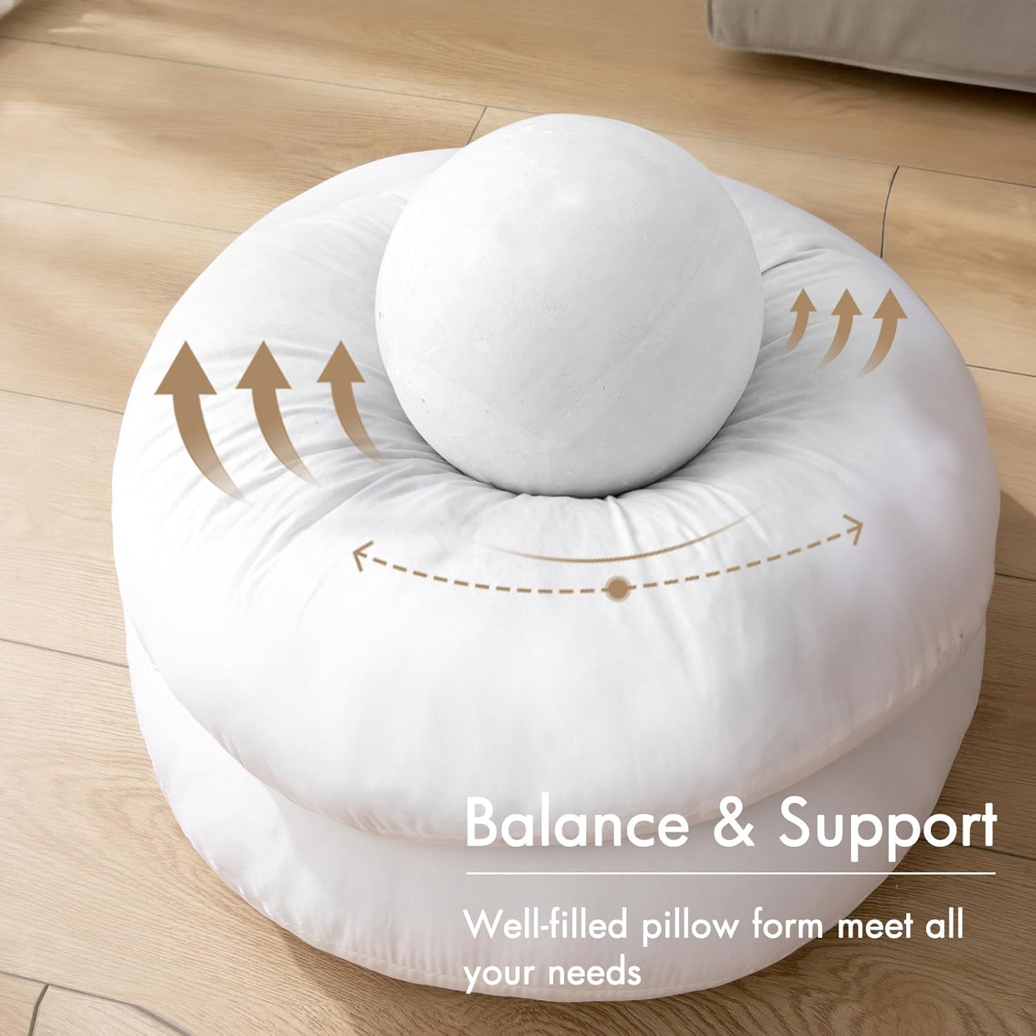 14 Inch round Throw Pillows Pillow Insert, Floor Pillow Form Stuffer Sham for Decorative Cushion Bed Couch Sofa Wedding