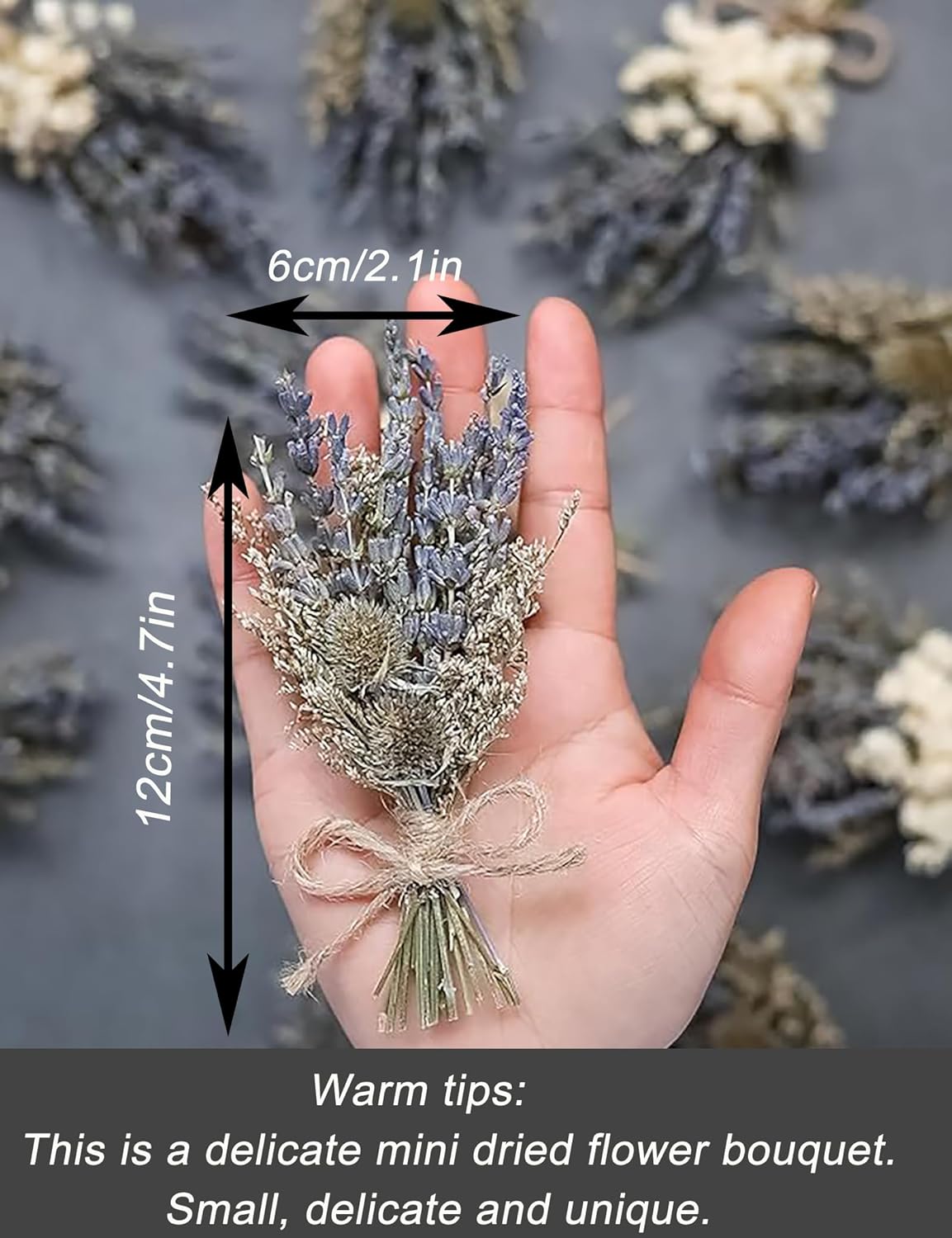 12Pcs Lavender Bouquet, Mini Dried Flower Bouquet, Groom & Best Man Corsage. (Lavender)