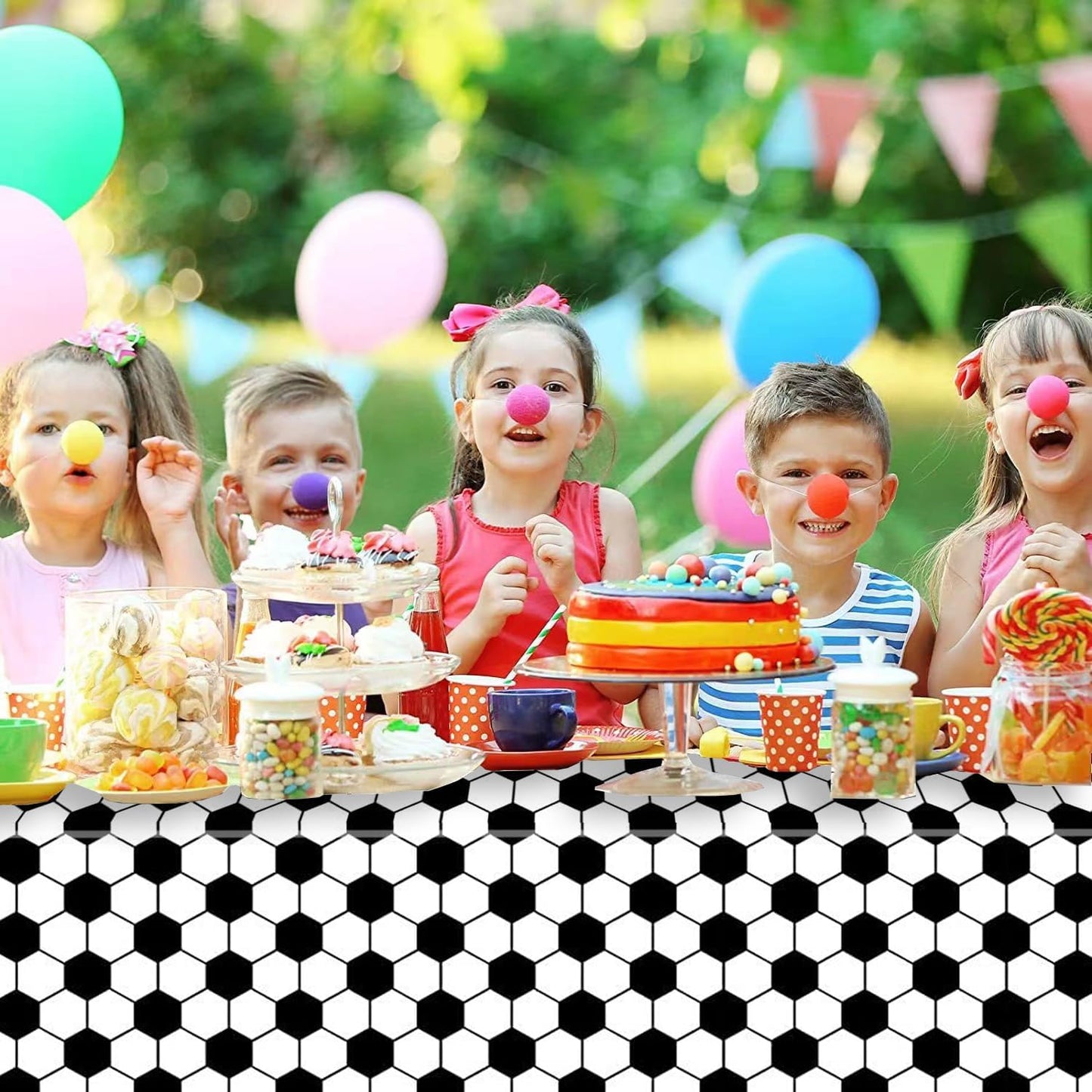 3 Packs Soccer Party Tablecloths 54 X 108 Inches Soccer Sports Ball Table Cover Disposable Waterproof Plastic Soccer Themed Birthday Table Cloth Rectangular Football Tablecloth for Boys Sports