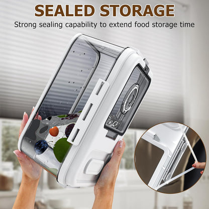 Bread Box for Kitchen Countertop, Airtight Bread Storage Container, Time Recording Bread Keeper with Lid,Bread Storage for Homemade Breads, Toast, and Cookies, White Bread Holder.