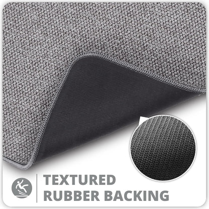 Bath Mat,Ultra Thin Bathroom Rugs,Rubber Bath Mats for Bathroom,No Slip Bath Rugs,Quick Dry,Machine Washable,Low Pile,Absorbent,Shower Outside,Sink,Home Decor Accessories.Grey,1'5"X2'3"(17X27Inch)