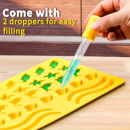 Gummy Molds Hard Candy Molds - Candy Molds Silicone Including Worms, Starfishs, Dolphins, Octopus, Sharks Sea Mold, Pinch Test Approved Pack of 3 Ocean Molds