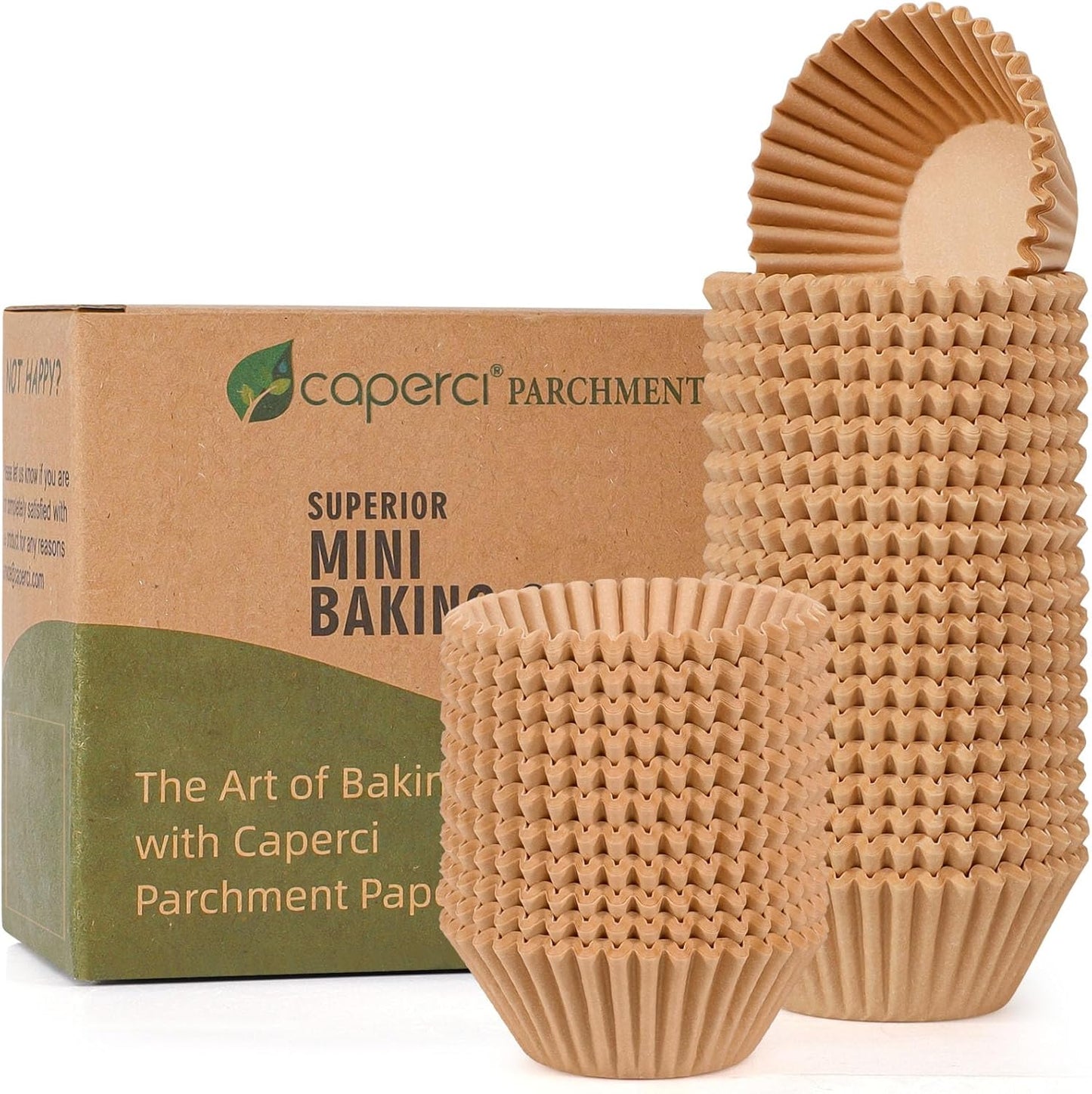 Parchment 400Pcs Mini Cupcake Liners for Baking - Natural Paper Muffin Liners for Mini Muffin Pan, Balanced Non-Stick/Excellent Grease-Proof, No Smell, Food Grade (Natural)