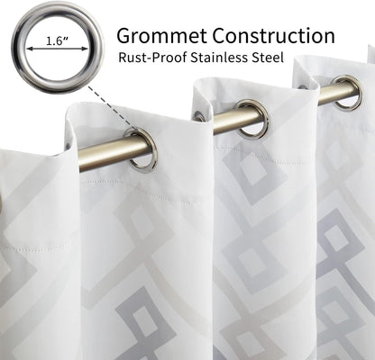 Printed Blackout Curtains for Bedroom, Gradient Line Color Noise Reduction Curtain Drapes, Light Blocking Thermal Insulated Grommet Curtain, 2 Panels, 52 X 96 In, Blue