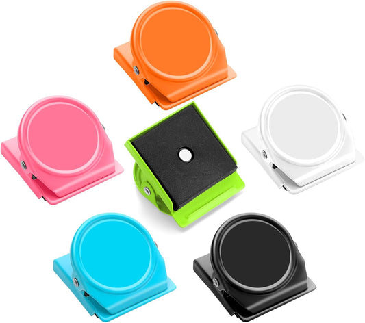 6 Pack Magnetic Clip, Refrigerator Clip Magnets,Clip with Magnet,Heavy Duty Refrigerator Magnets, Magnet Clips for Fridge Perfect for Note List, Photo Displays, Fridge(Colors)