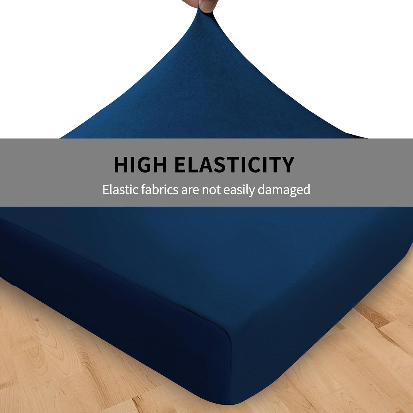 Fleece Chair Sofa Seat Cushion Slipcovers Soft Couch Cushion Cover Stretch Furniture Protector for Kids, Pets (2-Piece Loveseat Cushion, Navy)