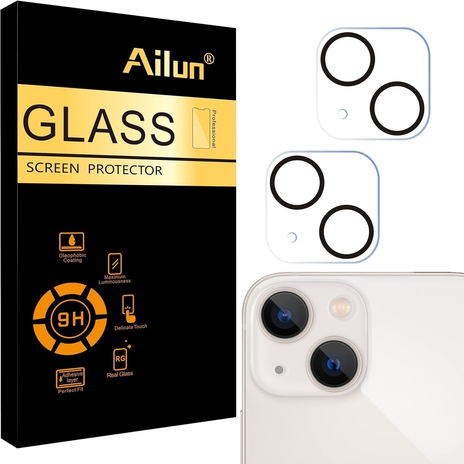 Glass Screen Protector Compatible for Iphone 13 & 13 Mini [5.4 & 6.1 Inch] 3 Pack Tempered Glass & Camera Lens Protector