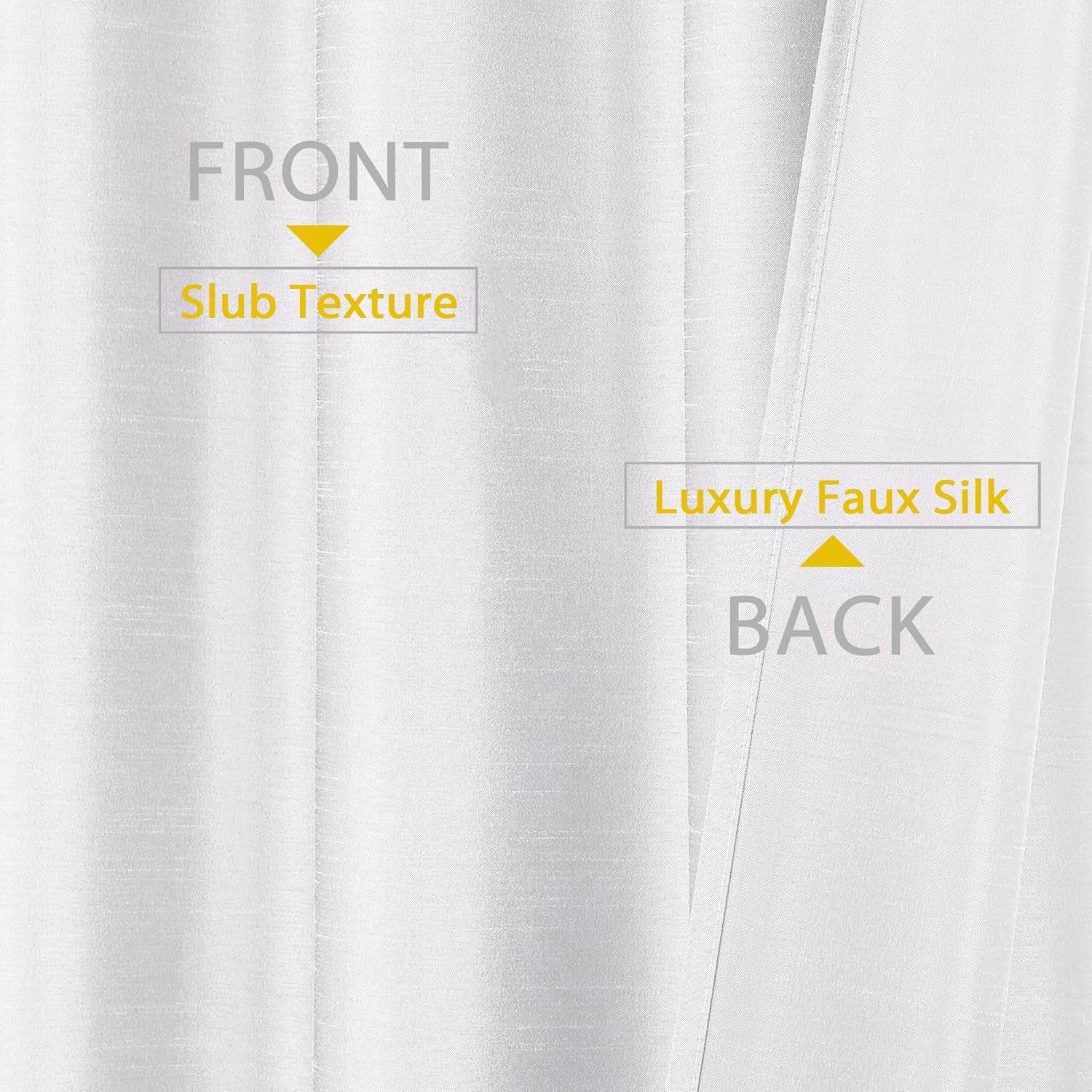 Uptown White Valance Curtains 14 Inch Length, Faux Silk Light Filtering Slub Fabric Rod Pocket Small Window Valance for Farmhouse Bedroom Basement Bathroom, 60Wx14L Inch
