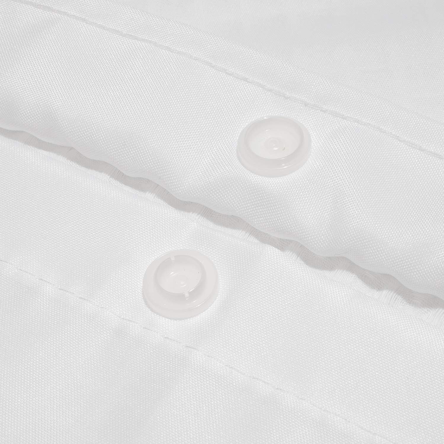 Waterproof Fabric Snap in Shower Curtain Liner Replacement with Magnets 70" X 54" - Removable & Detachable to Wash - White, 70X54