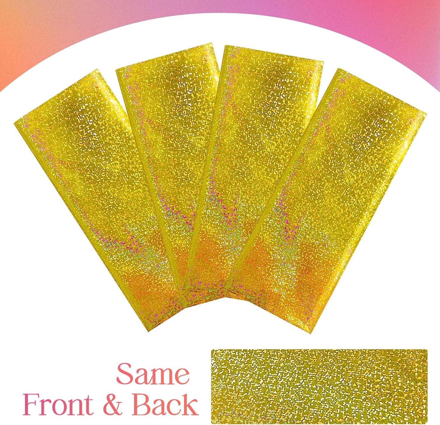 Gold Holographic Tablecloths - Set of 2, 40" x 108", Laser Shiny Plastic Glitter Foil Covers for Christmas, Weddings, Graduations, Baby Showers, 1920s Birthday Parties, and Anniversaries