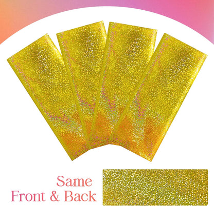 Gold Holographic Tablecloths - Set of 2, 40" x 108", Laser Shiny Plastic Glitter Foil Covers for Christmas, Weddings, Graduations, Baby Showers, 1920s Birthday Parties, and Anniversaries