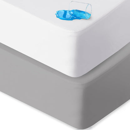 2 Pack Pack and Play Sheets Fitted and One Playard Mattress Protector Quilted Waterproof, Compatible with Graco Pack N Play & Dream on Me & Pamo Babe