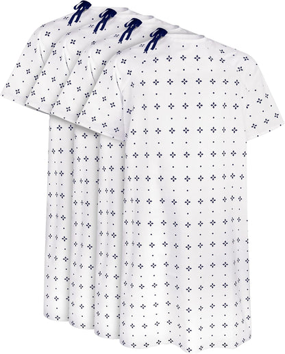 4 Pack Unisex Hospital Gowns, Patient Gowns for Women and Men with Back Tie, Comfortably Fits Sizes up to 2XL Blue