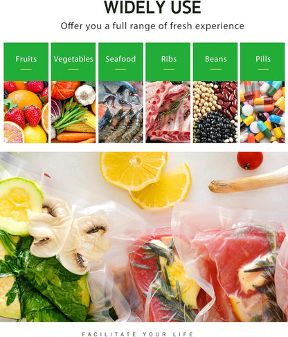 Vacuum Sealer Bags for Food, 2 Pack 8" X 20' Commercial Grade Bag Rolls, Food Vac Bags for Storage, Meal Prep or Sous Vide