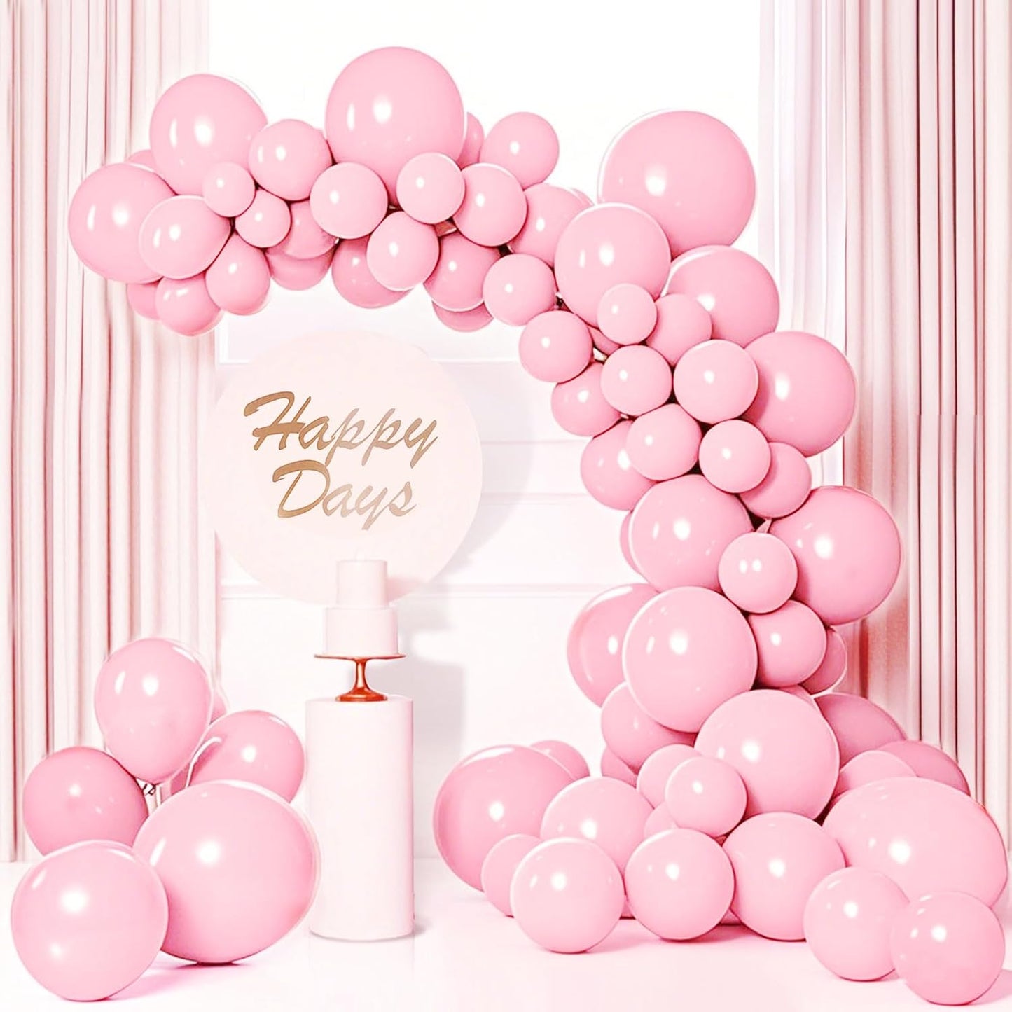 Pastel Pink Balloons 145 Pcs Light Pink Brthday Decorations Different Sizes of 18 12 10 5 Inch Baby Pink Balloons for Gender Reveal Balloons Garland Balloon Arch as Birthday Party Decorations