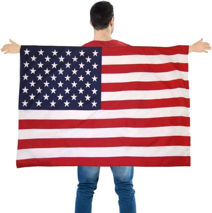 American Flag Cape, Wearable USA Flag Costume Outfit with Sleeves Classic Flag, 2 Differents Wearing Methods