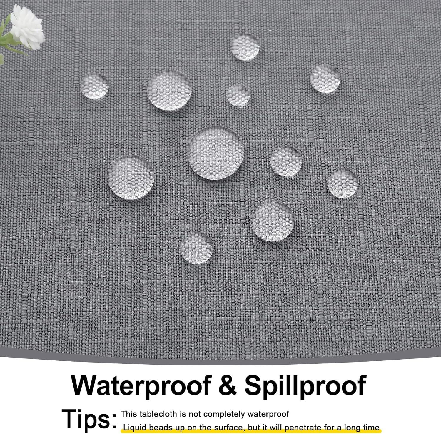 Rectangle Table Cloth Linen Textured, Waterproof Spillproof Anti-Wrinkle Burlap Tablecloth, Washable Decorative Fabric Table Cover for Dining, Party, Banquet, 52 X 70 Inch, Grey