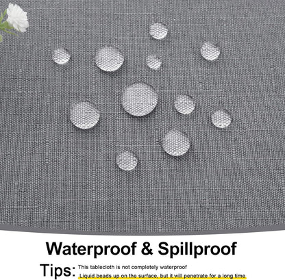 Rectangle Table Cloth Linen Textured, Waterproof Spillproof Anti-Wrinkle Burlap Tablecloth, Washable Decorative Fabric Table Cover for Dining, Party, Banquet, 52 X 70 Inch, Grey