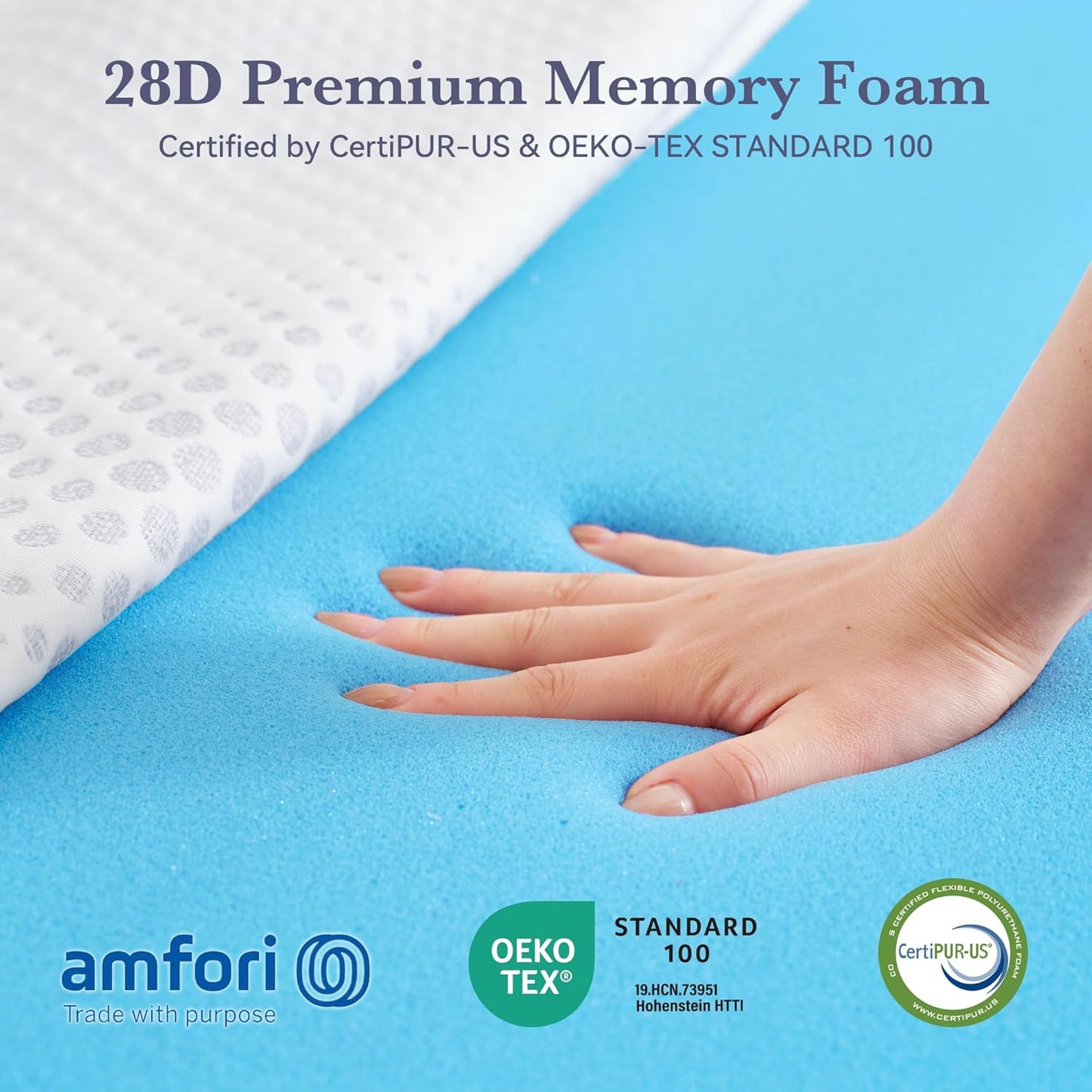 3 Inch Gel Memory Foam Mattress Topper King Size, Mattress Pad for Body Pressure Relief, Cooling Bed Topper with Breathable Soft Cover, Certipur-Us Certified