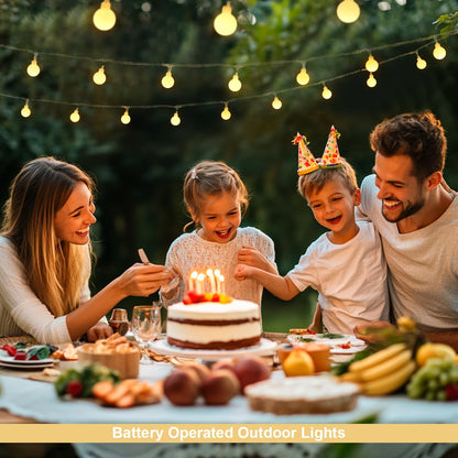 Globe Indoor String Lights Battery Operated, 100 LED Battery Powered String Lights Outdoor Waterproof, 33Ft Classroom Lights with Remote Timer for Bedroom Camping Decor, Warm White