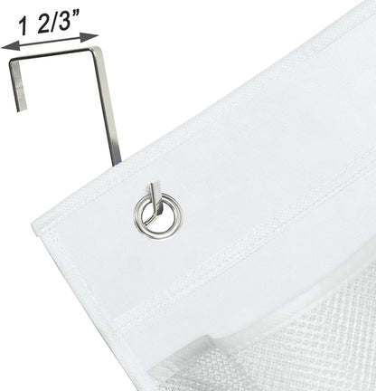 2 Packs Narrow over the Door/Wall Shoe Organizer Cruise, Small Hanging Shoe Rack for Closet with Clear Mesh Pocket for Bathroom, RV, Pantry, Camping (White)