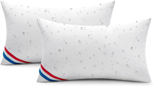 Outdoor Pillows Pack of 2 12X20 Inch Outdoor Pillow Inserts Waterproof Decorative Throw Pillow Inserts, Rectangle Water Resistant Pillow for Garden Couch Furniture