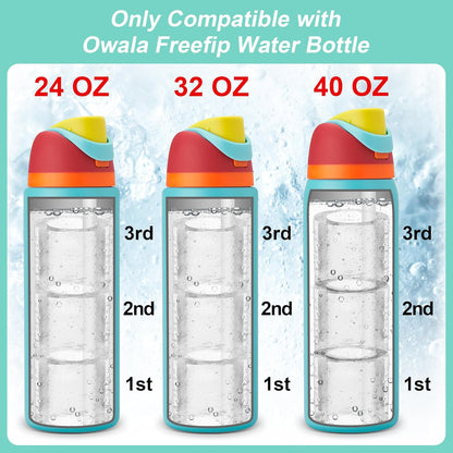 Ice Cube Tray for Owala Freesip Bottle 24-40Oz, No White Residue, Easy Fill and Release Ice Maker, 3 Pcs Silicone Ice Cube Molds for Chilling Cocktails, Whiskey, Drinks, Coffee