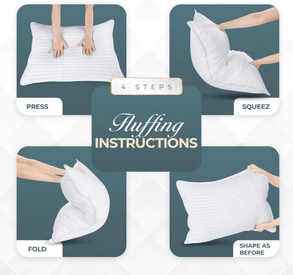 Bed Pillows for Sleeping Queen Size (White), Set of 2, Cooling Hotel Quality, for Back, Stomach or Side Sleepers