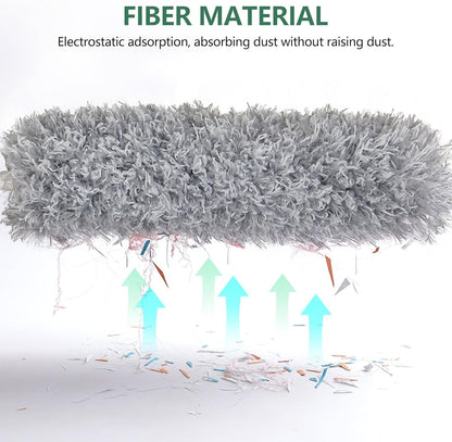 Extra-Long Dusters with Extension Pole 100-Inch for Cleaning, Bendable Microfiber Head Washable Ceiling Fan Duster for High Ceilings, Furniture