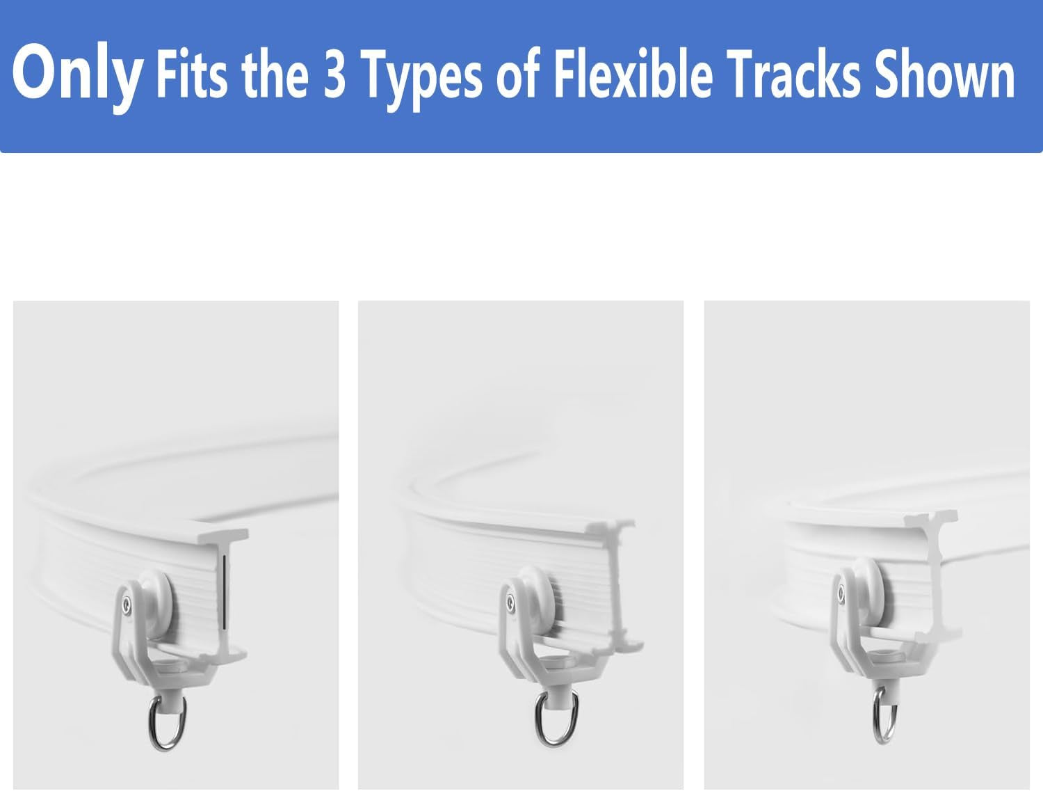 Carrier Rollers for Flexible Ceiling Curtain Track, Bendable Curtain Track Pulley, Curtain Track Carrier Hooks(Set of 24)