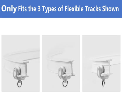 Carrier Rollers for Flexible Ceiling Curtain Track, Bendable Curtain Track Pulley, Curtain Track Carrier Hooks(Set of 24)