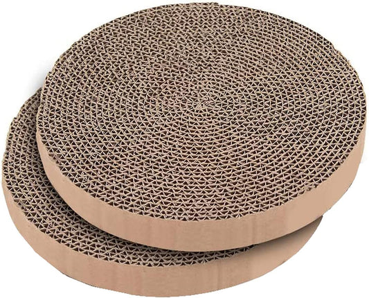 Cat Scratcher Replacement Pad, 2 Pack, Tighter and Stronger Roll, Non-Toxic, Extra-Thick Cardboard, Protect Furniture