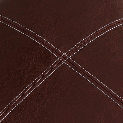 2 Packs Burgundy Boho Lumbar Plaid Faux Leather Decorative Throw Pillow Covers 12X20 Inch for Couch Bed Sofa, Hand Stitched Rectangle Cushion Case, Rustic Modern Farmhouse Home Décor