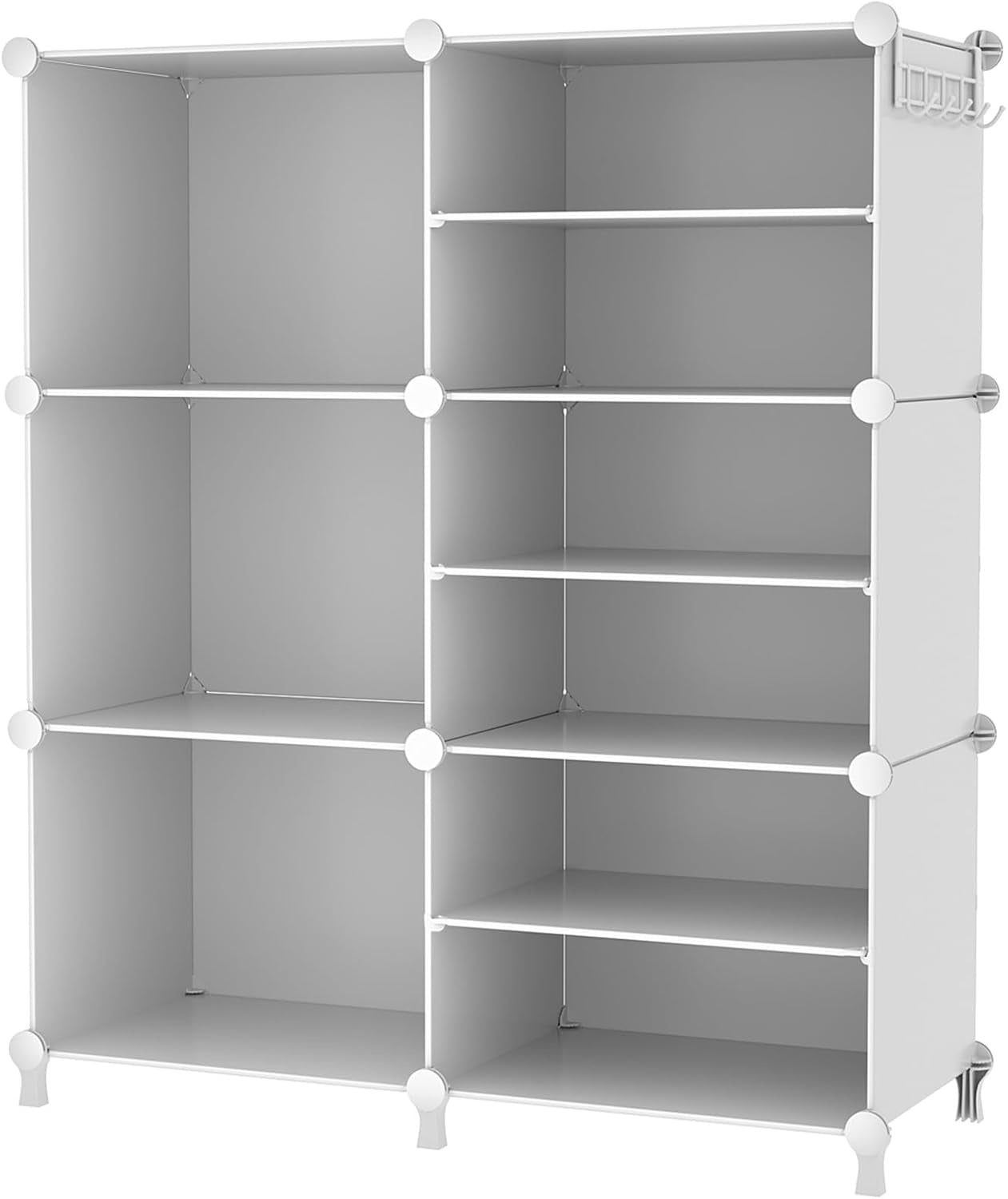6 Cube Closet Organizer Storage Shelves Portable Clothes Organizers and Storage Stackable Cubby Shelving for Closet Bedroom Living Room Office White