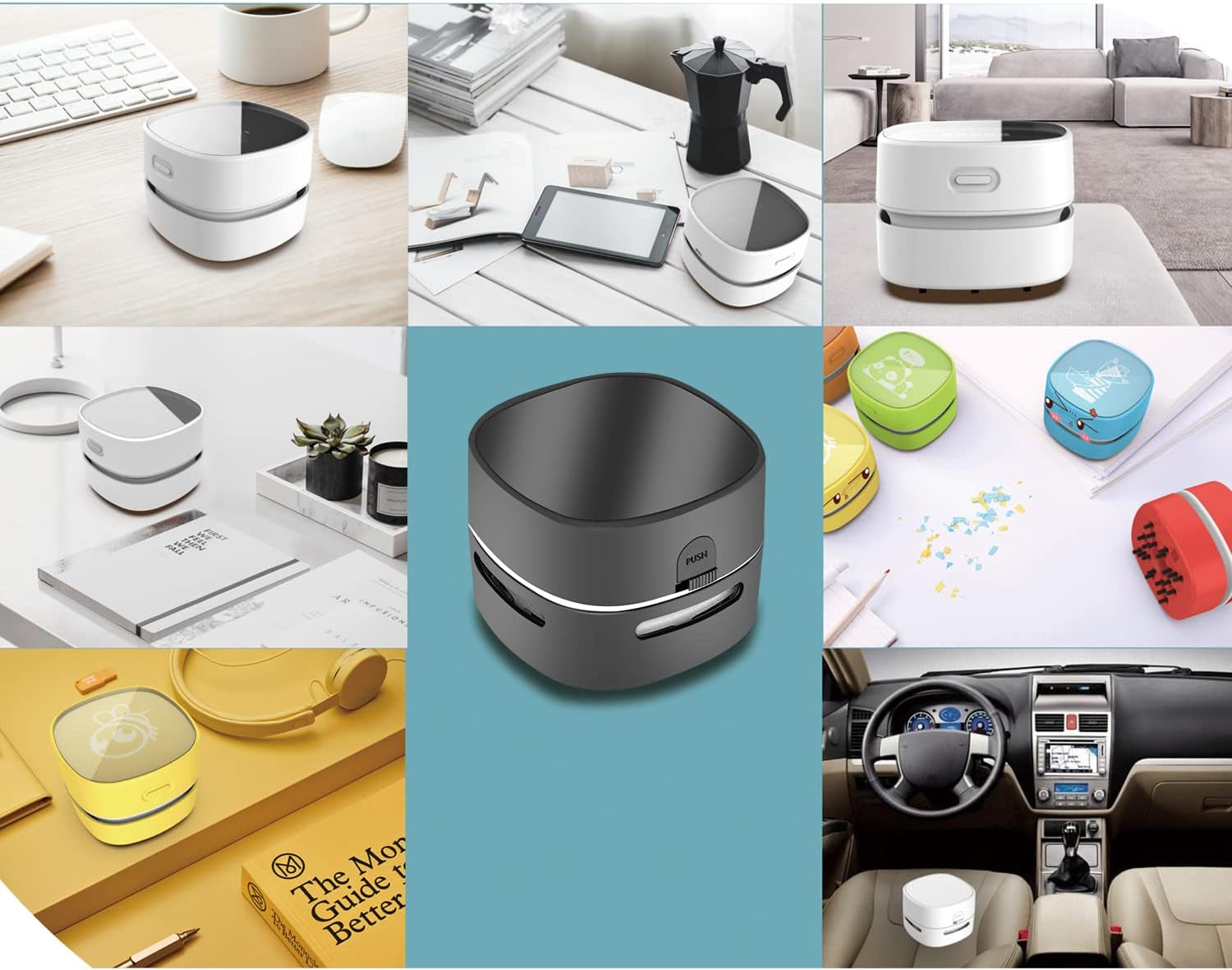 Desktop Vacuum Cleaner, Mini Table Dust Sweeper Energy Saving,High Endurance up to 400 Mins,360º Rotatable Design for Keyboard/Home/School/Office (Black)