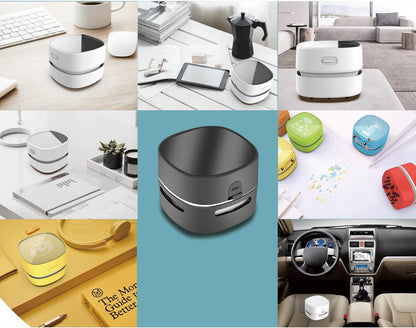 Desktop Vacuum Cleaner, Mini Table Dust Sweeper Energy Saving,High Endurance up to 400 Mins,360º Rotatable Design for Keyboard/Home/School/Office (Black)