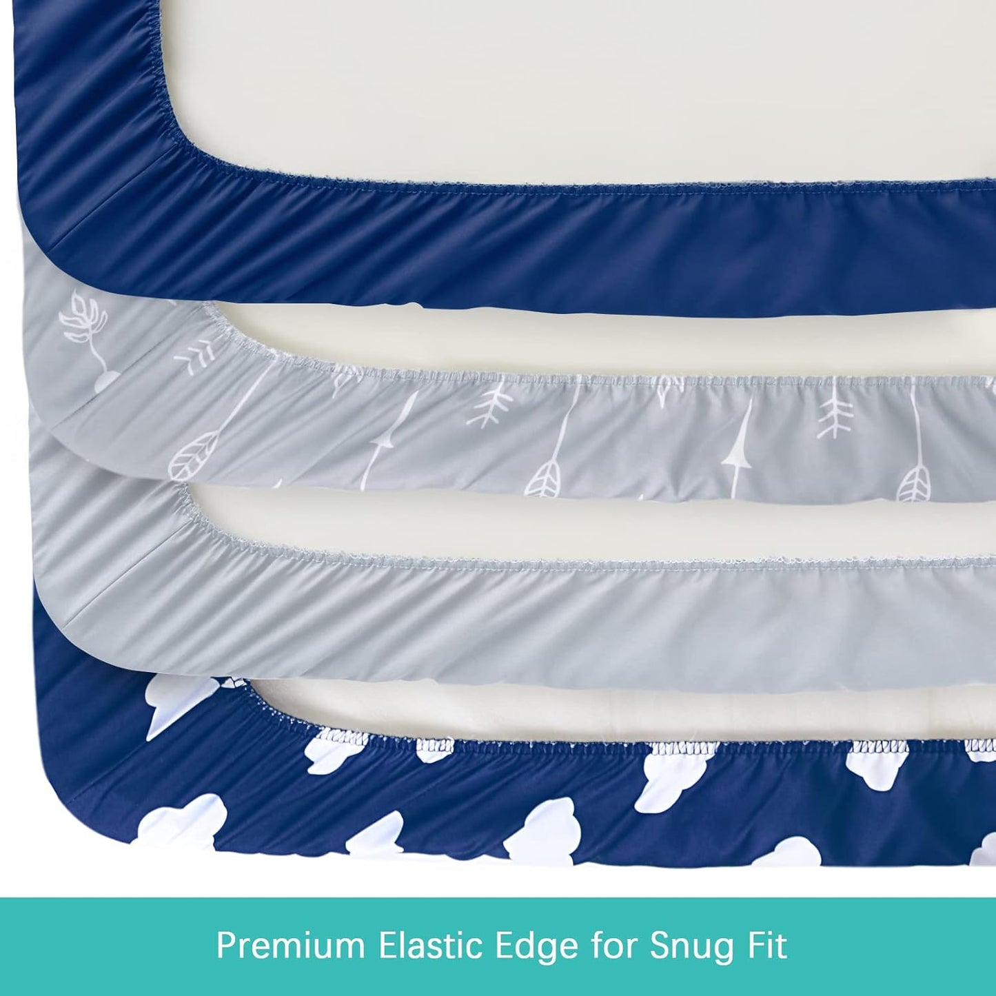 Changing Pad Cover, Diaper Changing Pad Covers 4 Pack, Fitted Baby Changing Table Sheets for 32''×16'' Change Table Pad, Cradle & Bassinet Sheets for Boys & Girls, Soft & Breathable