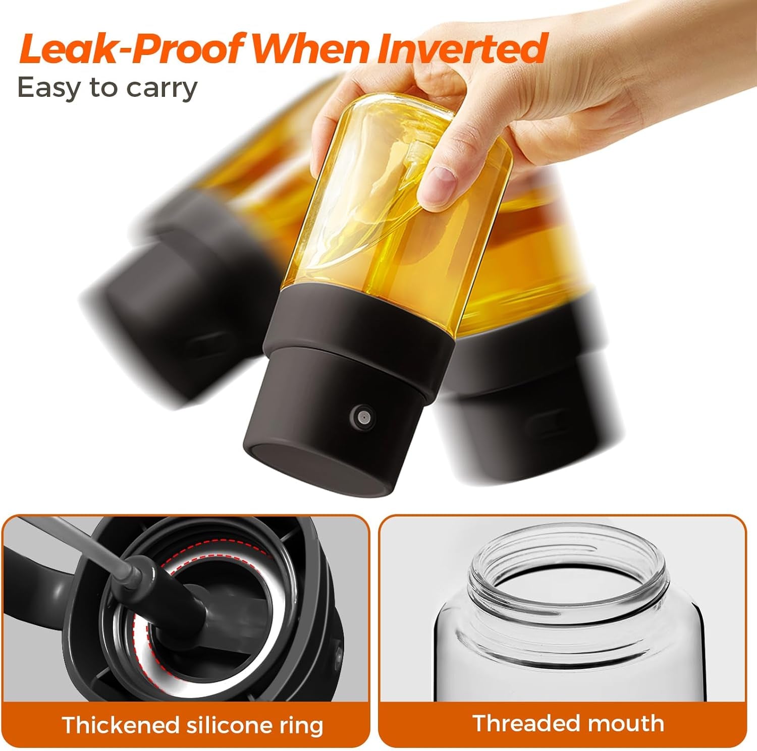 Mini Oil Sprayer for Cooking, 6.8 OZ/ 200 ML Premium Oil Spray Bottle for Kitchen, Food-Grade Olive Oil Sprayer, Portable Oil Mister for Air Fryer, Kitchen, Outdoor BBQ and Camping (Black)