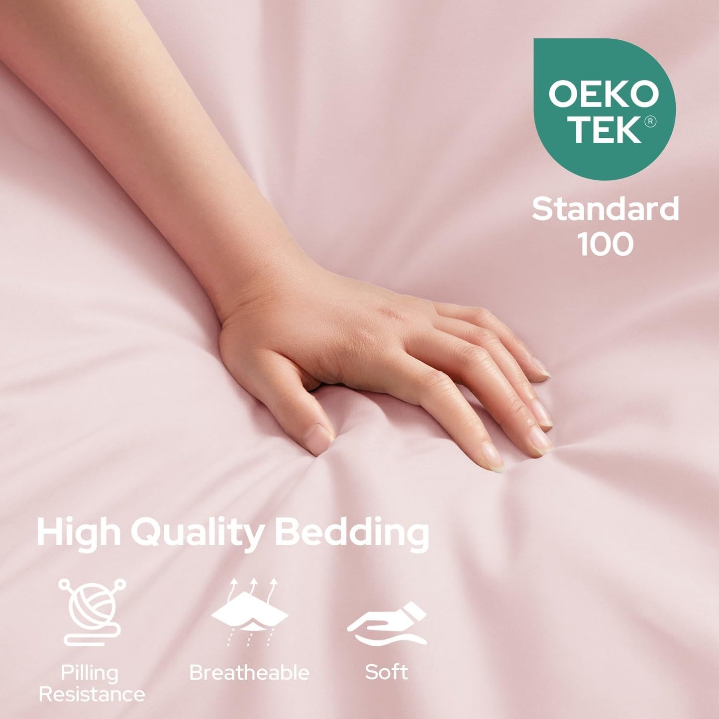 Full Size Bed Sheets - 6 Piece Set (Pale Pink) - Extra Soft Brushed Microfiber 1800 Bedding Sheets, Deep Pocket, Wrinkle & Fade Free