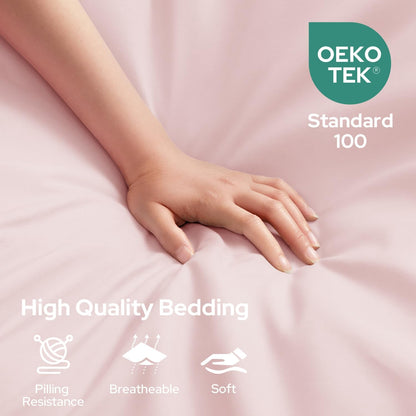Full Size Bed Sheets - 6 Piece Set (Pale Pink) - Extra Soft Brushed Microfiber 1800 Bedding Sheets, Deep Pocket, Wrinkle & Fade Free