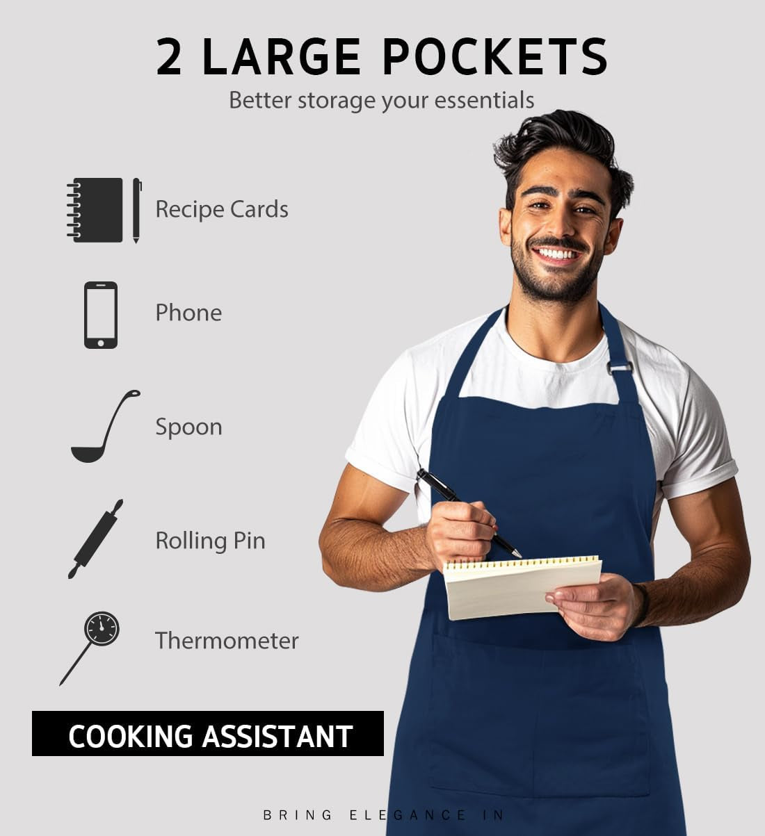 4 Pack Adjustable Bib Apron with 2 Pockets Cooking Kitchen Aprons for Women Men Chef