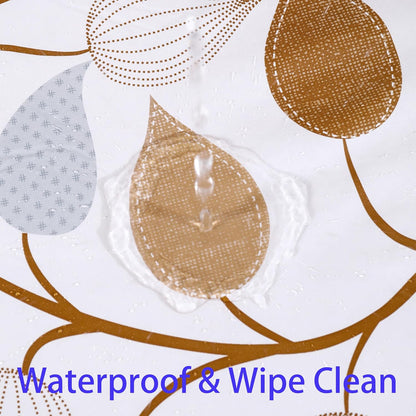 Round Vinyl Fitted Tablecloth with Flannel Backing Elastic Edge Design Table Cover Waterproof Oil-Proof PVC Table Cloth Stain-Resistant Best for 32"-36" Round