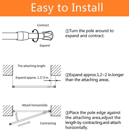 2 Pack Spring Tension Curtain Rod for Window 28 to 48 Inch, Adjustable Expandable Small Curtain Tension Rods No Drill for Kitchen, Bathroom, Doorway, Cupboard(Oak)
